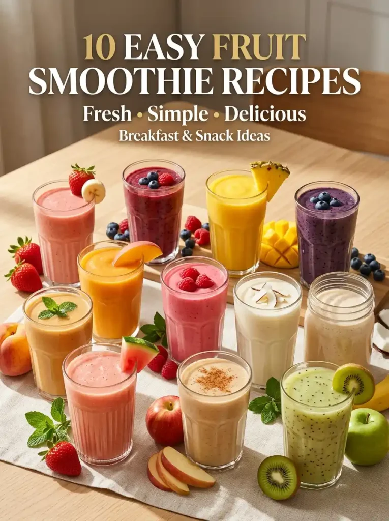10 easy fruit smoothie recipes for breakfast and snacks